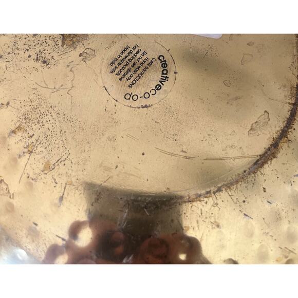 (3) Creative Co-Op Round Hammered Metal Bowl, Gold Finish, 14" - Picture 5 of 8